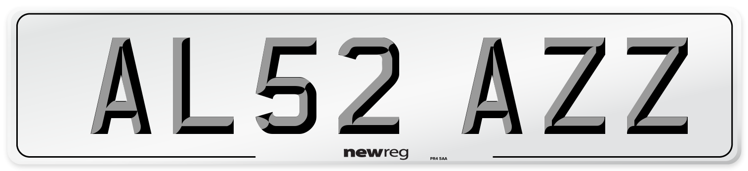 AL52 AZZ Number Plate from New Reg